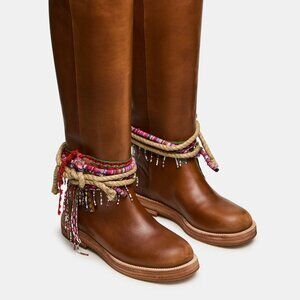 New Womens sz 8 Steve Madden Origin Tan Leather boots $300 msrp fashion